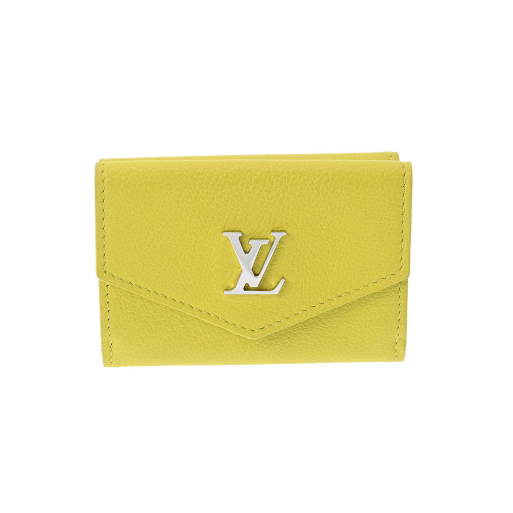 Louis Vuitton Portefeuille Wallet Lock Vert Acid Leather Tri fold